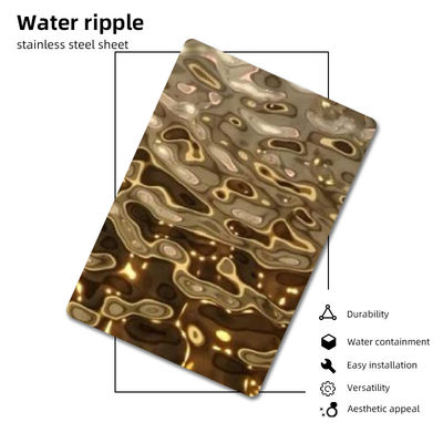 シャンペンの金色水さざ波のステンレス鋼 シート0.3mm 0.4mmの厚さ