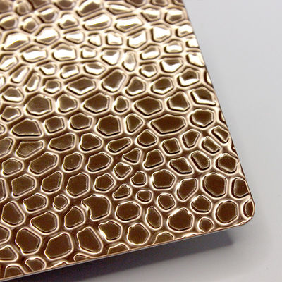 ローズの金の蜜蜂の巣はステンレス鋼の版の壁のDecorateiveシートを押した