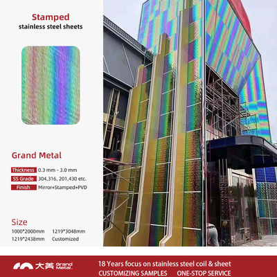 Sus 304 316 彩色ステンレス鋼の装飾用シート 水の波紋金属板