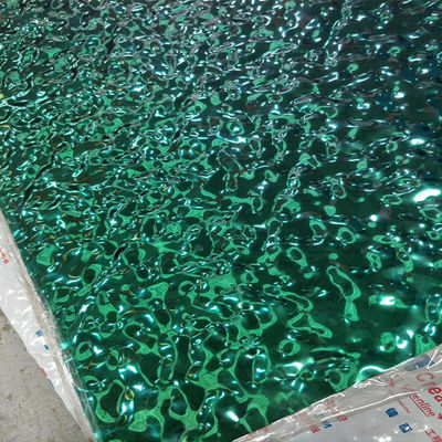 304 0.6mm厚の鏡 PVD緑色のステンレス鋼板 水波ステンレス鋼天井パネル