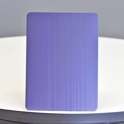 良い価格 BIS ブラシ化ステンレスシールシート PVD カラーコーティング 紫 304 ステンレスシールヘアラインプレート オンライン